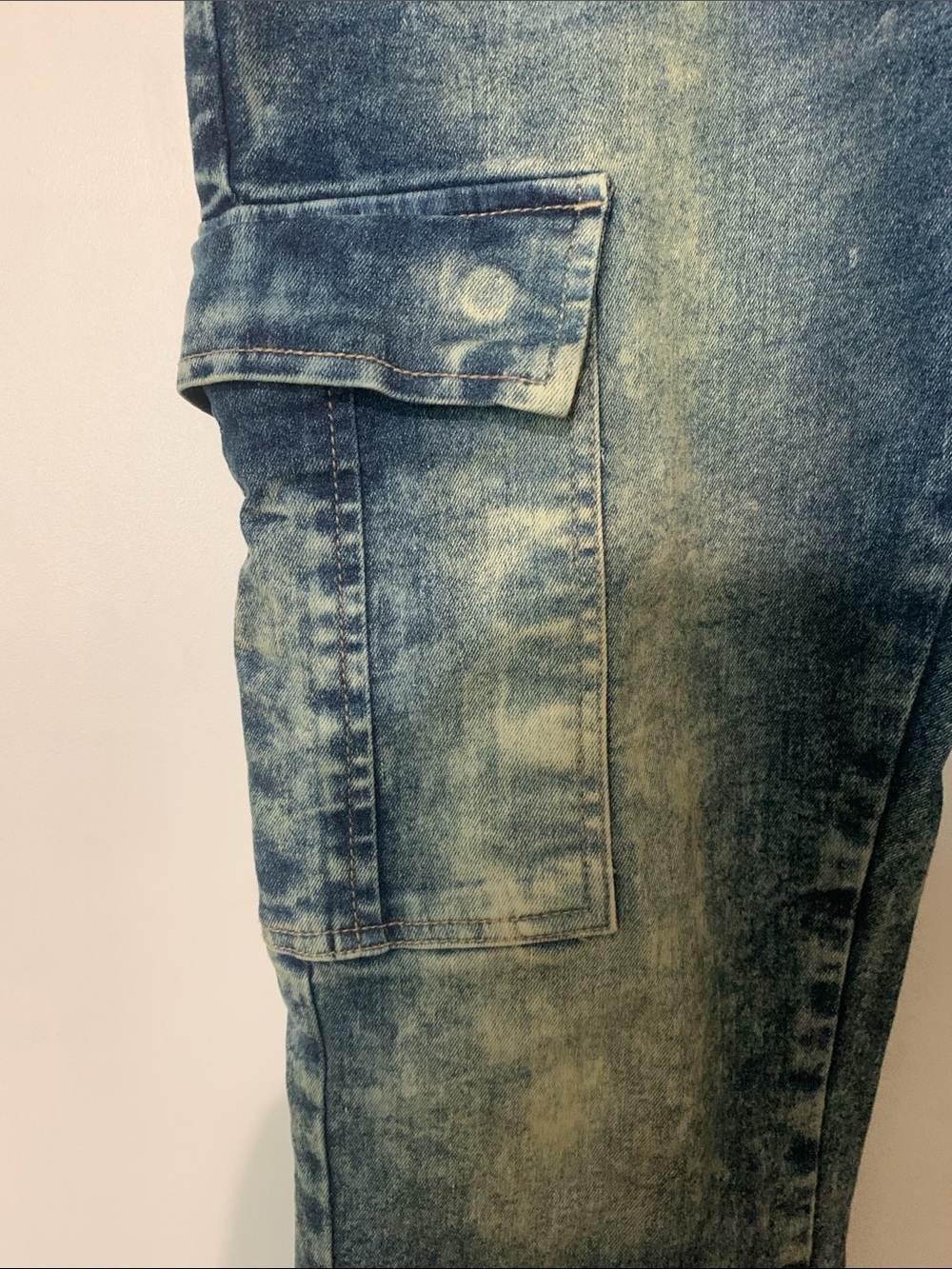 Slim Straight Cargo Jeans - Washed Blue - Picture 2 of 6